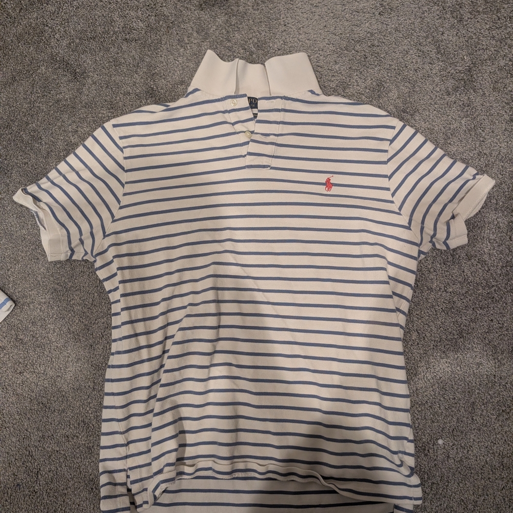 Polo by Ralph Lauren Navy and White Striped Polo